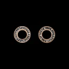 COEUR DE LION Earrings Ring Crystals Pave Anthracite Small & Stainless Steel Rose Gold & Silver
