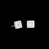 COEUR DE LION Earrings Square Stainlees Steel Silver & Crystal