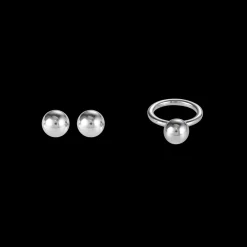 COEUR DE LION Earrings Stainless Steel Ball Large Silver