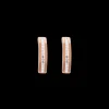 COEUR DE LION Earrings Stainless Steel Rose Gold & Crystals Pave Strip Crystal