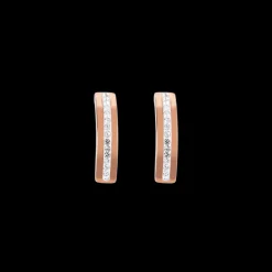 COEUR DE LION Earrings Stainless Steel Rose Gold & Crystals Pave Strip Crystal