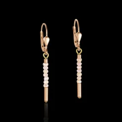 COEUR DE LION Earrings Waterfall Stainless Steel Rose Gold & Glass Nude