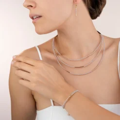 COEUR DE LION Earrings Waterfall Stainless Steel Rose Gold & Glass Nude