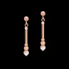 COEUR DE LION Earrings Y2 Botswana Agate Spheres, Crystals Pave & Stainless Steel Rose Gold Beige-Grey