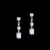 COEUR DE LION Earrings Y Chain Short Chalcedony & Stainless Steel Silver Light Blue