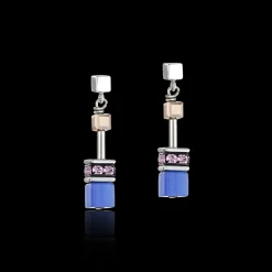 COEUR DE LION Geocube® Earrings Blue-Brown-Lilac