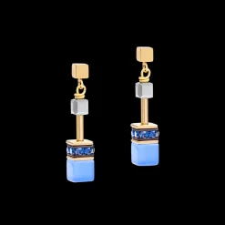 COEUR DE LION Geocube® Earrings Blue-Gold