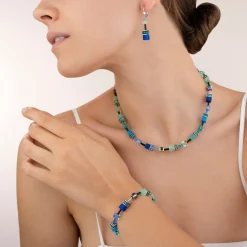 COEUR DE LION Geocube® Earrings Blue-Green