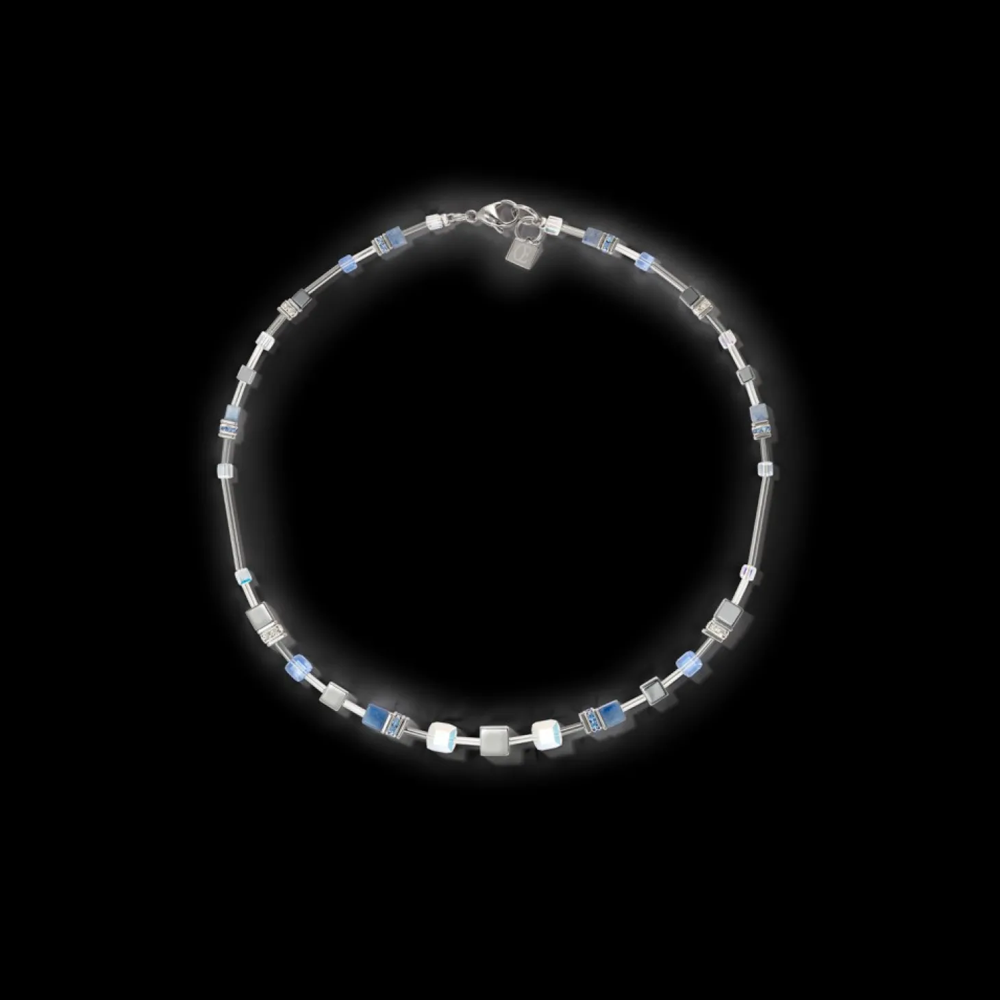 COEUR DE LION Geocube® Fusion Chain Necklace Silver Blue