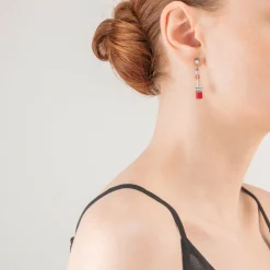 COEUR DE LION Geocube® Iconic 50 Cm Earrings Red