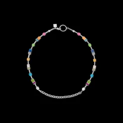 COEUR DE LION Geocube® Iconic Boho Necklace Silver-Multicolour