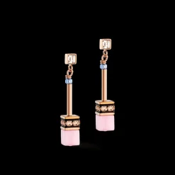 COEUR DE LION Geocube® Iconic Chain Earrings Pale Blue Pink