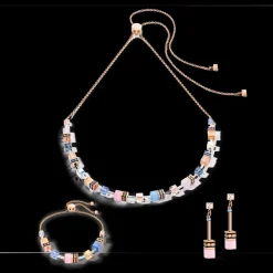 COEUR DE LION Geocube® Iconic Chain Earrings Pale Blue Pink