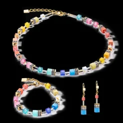 COEUR DE LION Geocube® Iconic Classic Multicolour Gold Necklace