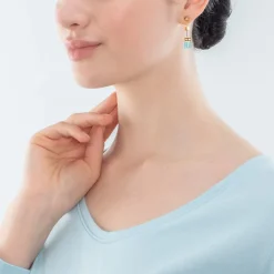COEUR DE LION Geocube® Iconic Earrings Gold Turquoise