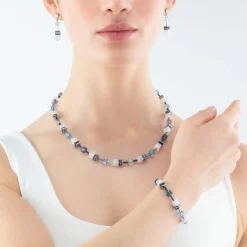 COEUR DE LION Geocube® Iconic Nature Necklace Blue White