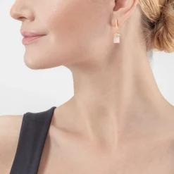 COEUR DE LION Geocube® Iconic Precious Earrings Light Rose