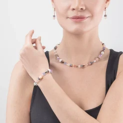 COEUR DE LION Geocube® Iconic Precious Necklace Lilac-Blue