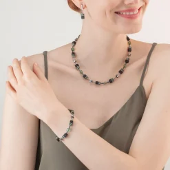 COEUR DE LION Geocube® Iconic Precious Onyx Bracelet Silver-Sage Green