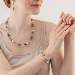 COEUR DE LION Geocube® Iconic Statement Precious Bracelet Aqua-Beige