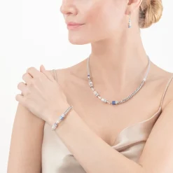 COEUR DE LION Geocube® Precious Fusion Chunky Chain Necklace Light Blue