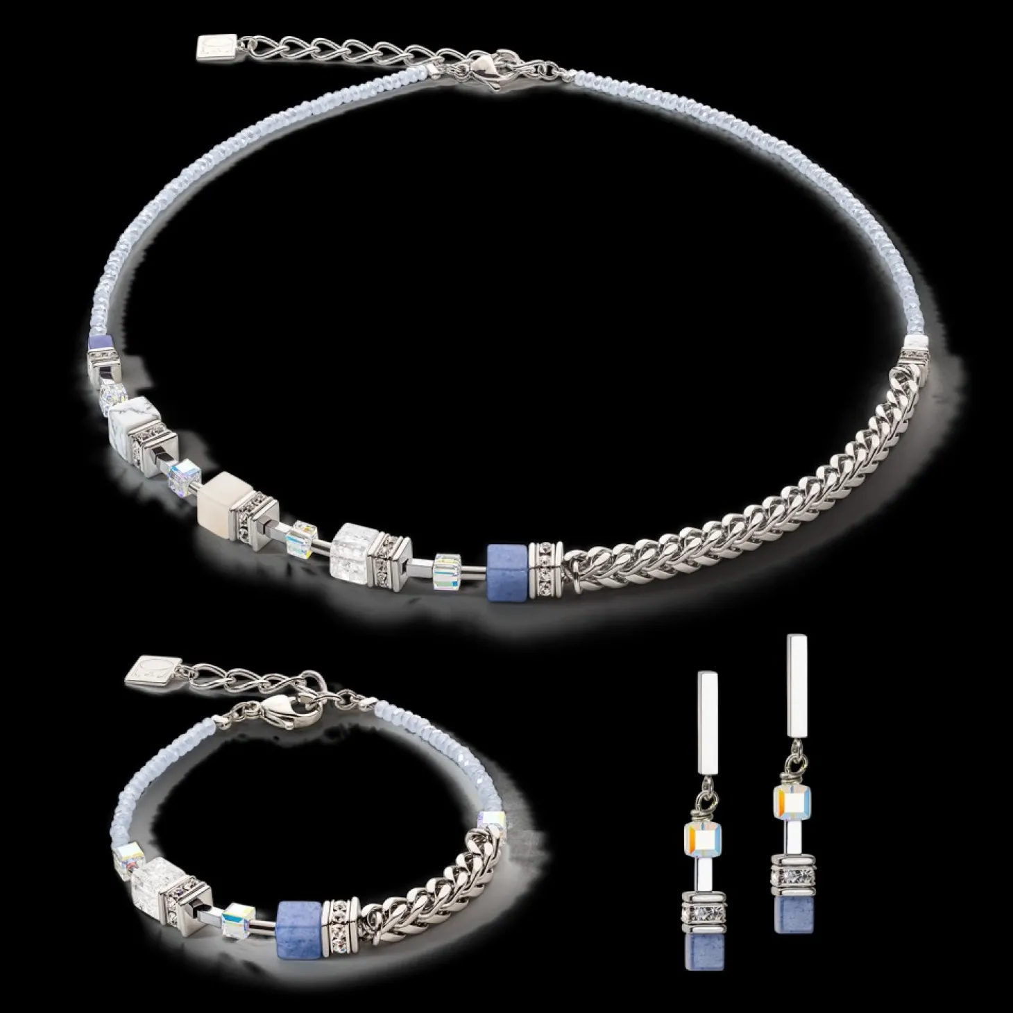 COEUR DE LION Geocube® Precious Fusion Chunky Chain Bracelet Light Blue