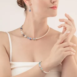 COEUR DE LION Geocube® Precious Fusion Pearls Bracelet Aqua Blue