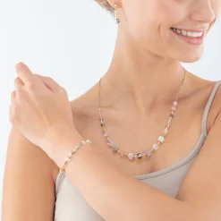 COEUR DE LION Geocube® Precious Slider Closure Necklace Gold Grey