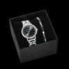 COEUR DE LION Gift Set Watch Round Sparkling Mysterious Black Silver & Princess Shape Mix Bracelet Black-White
