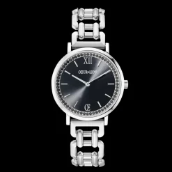 COEUR DE LION Gift Set Watch Round Sparkling Mysterious Black Silver & Princess Shape Mix Bracelet Black-White