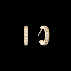 COEUR DE LION Hoop Earrings 15 Stainless Steel & Crystals Gold Crystal