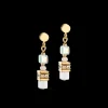 COEUR DE LION Mini Cubes Earrings Gold White