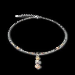 COEUR DE LION Necklace Brilliant Square Trilogy Interchangeable Pendant Tricolor