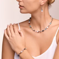 COEUR DE LION Necklace Geocube® Crystals & Gemstones Aqua-Beige
