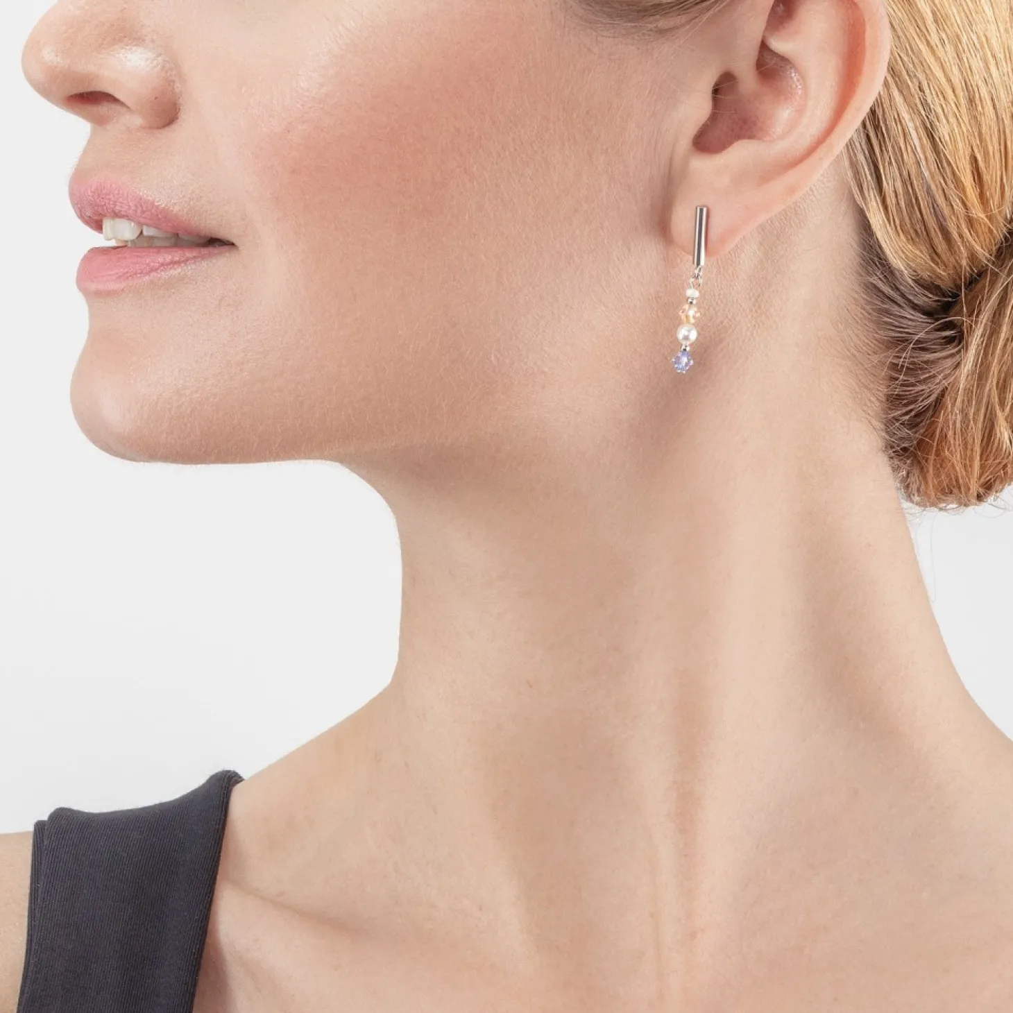 COEUR DE LION Princess Pearls Earrings Silver Light Blue