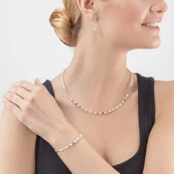 COEUR DE LION Princess Pearls Necklace Silver Light Blue