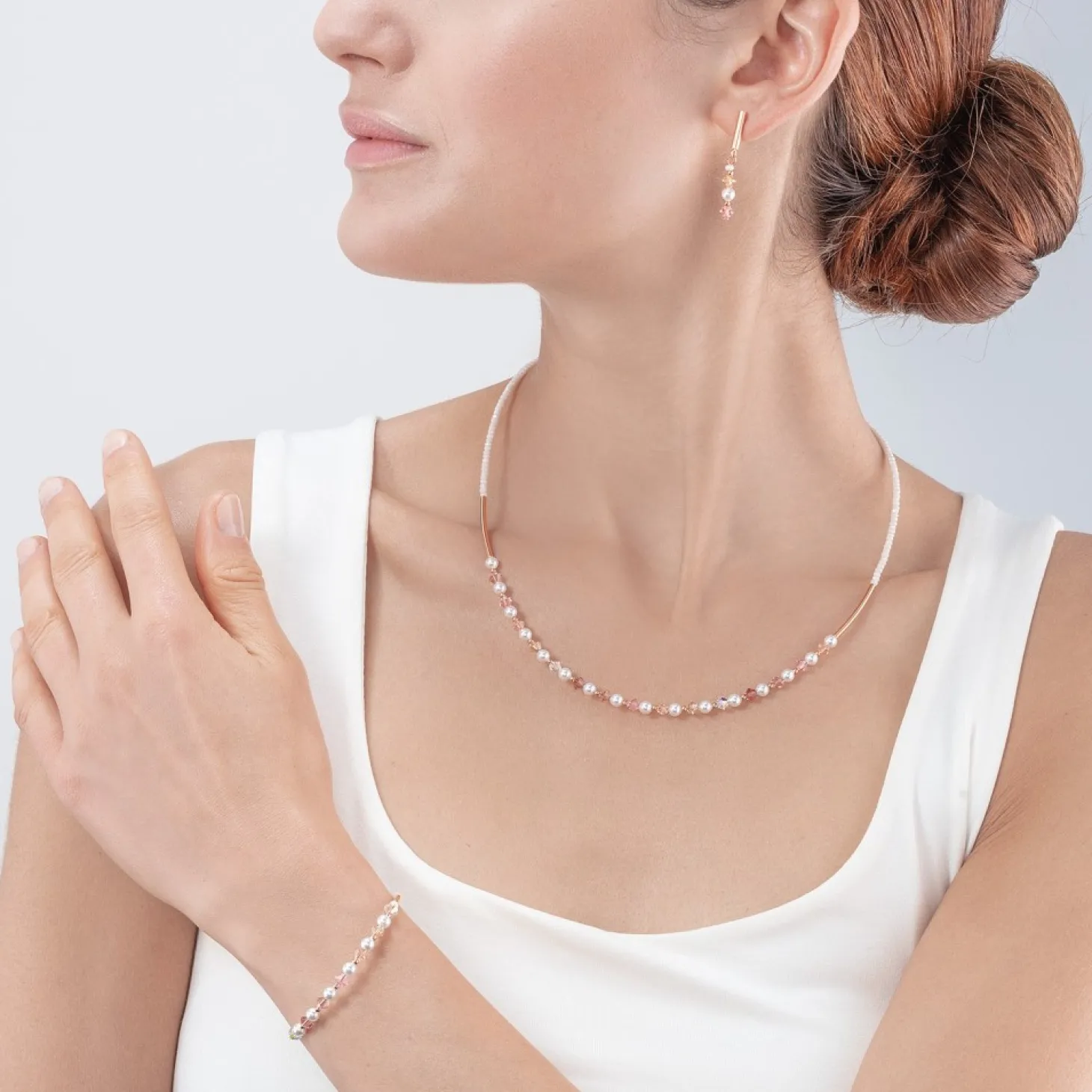 COEUR DE LION Princess Pearls Necklace Rose Gold Light Rose