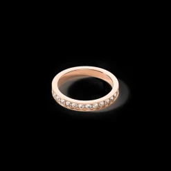 COEUR DE LION Ring Stainless Steel & Crystals Slim Rose Gold Crystal