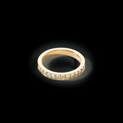 COEUR DE LION Ring Stainless Steel & Crystals Slim Gold Crystal
