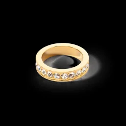 COEUR DE LION Ring Stainless Steel & Crystals Gold Crystal