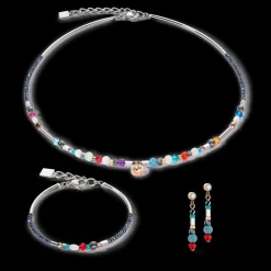 COEUR DE LION Sparkling Dot Gemstone Necklace Multicolour Vintage