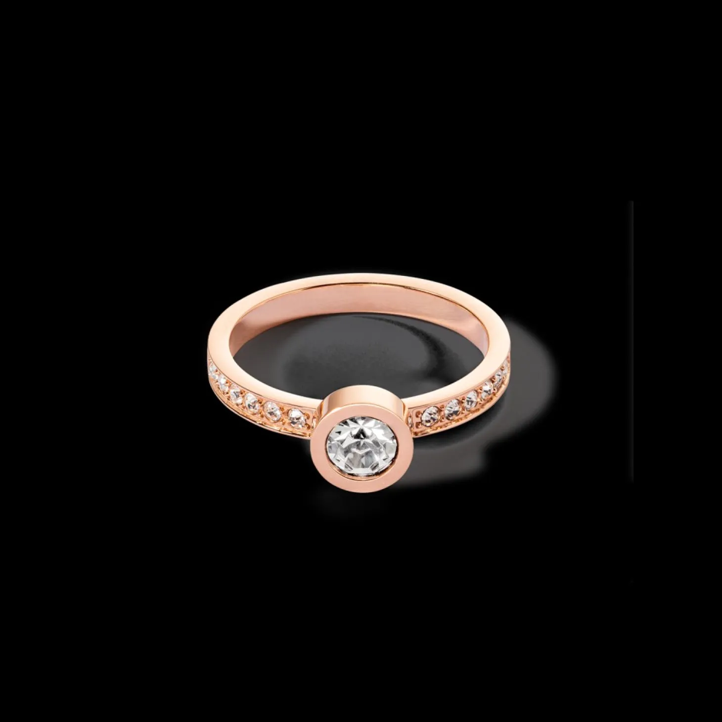 COEUR DE LION Sparkling Dots Ring Rose Gold Crystal