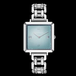 COEUR DE LION Watch Iconic Cube Ocean Cyan Statement Silver