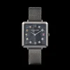 COEUR DE LION Watch Iconic Square Anthracite Mother-Of-Pearl Milanese Stainless Steel Anthracite