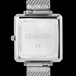 COEUR DE LION Watch Iconic Square Graphite Sunray Milanese Stainless Steel