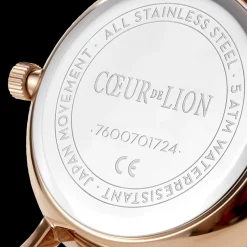 COEUR DE LION Watch Round Mocha Matt Milanese Stainless Steel Rose Gold