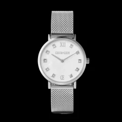 COEUR DE LION Watch Round Mother-Of-Pearl Milanaise Stainless Steel Silver