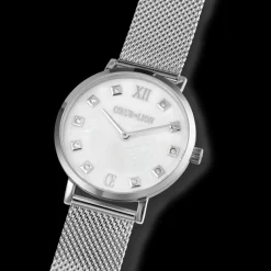 COEUR DE LION Watch Round Mother-Of-Pearl Milanaise Stainless Steel Silver