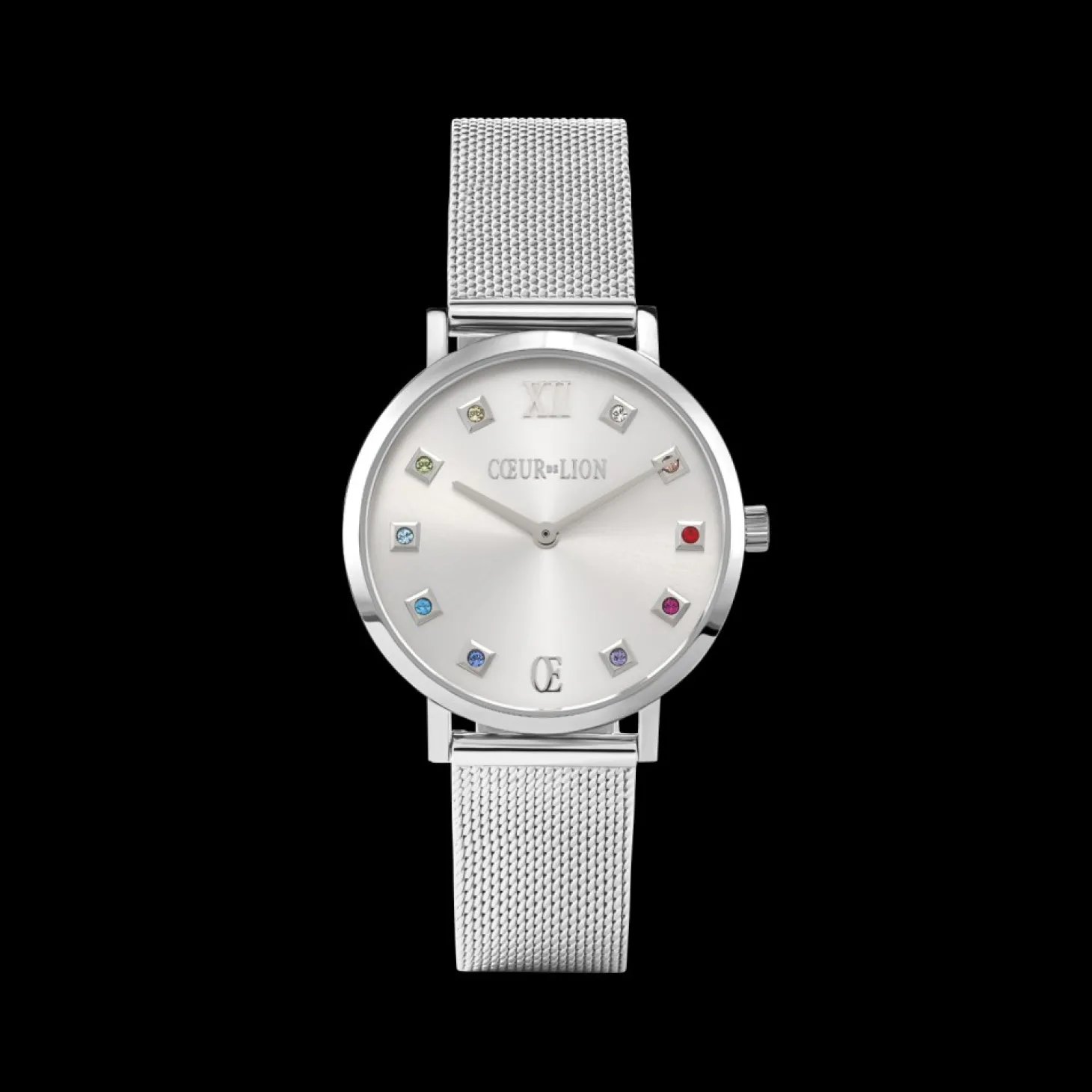COEUR DE LION Watch Round Silver Sunray Milanese Stainless Steel