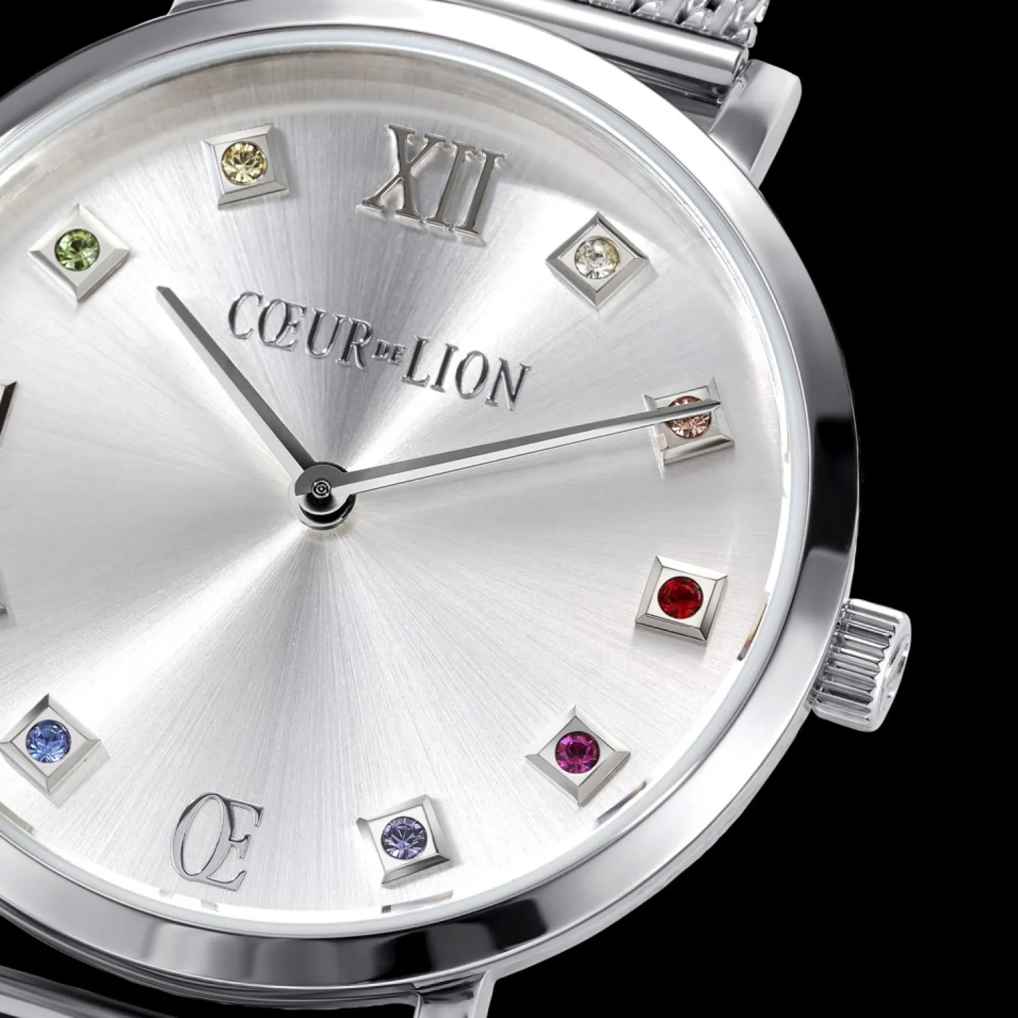 COEUR DE LION Watch Round Silver Sunray Milanese Stainless Steel